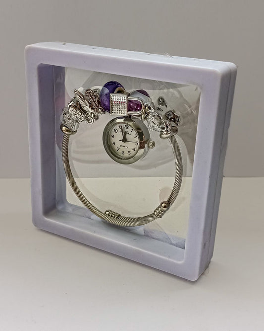 Pandora plateado morado